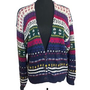 Vintage French Cardigan Ramie and Cotton Sweater by Paris International Size Med